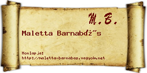 Maletta Barnabás névjegykártya